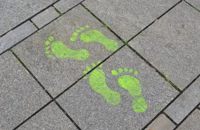 Ilustración representando la huella de carbono